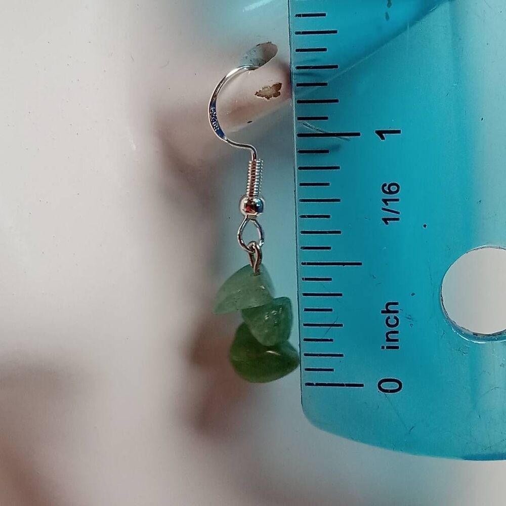 5/$25 Aventurine stone chip earrings - Picture 4 of 6